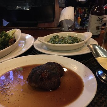 The Stockyard Restaurant - 8 Oz fillet, cream spinach, Brussels sprouts - Bars Near Me - Brighton, Massachusetts