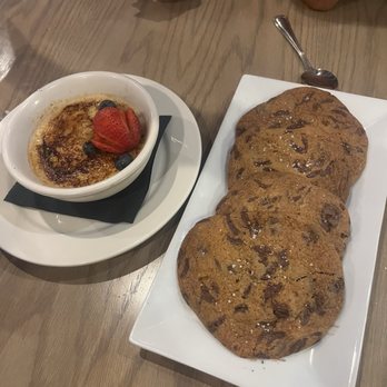 La Plage Bistro - Crème brûlée and Chocolate Chip Cookies - French Near Me - Bellport, New York La Plage Bistro - Crème brûlée and Chocolate Chip Cookies - French Near Me - Bellport, New York
