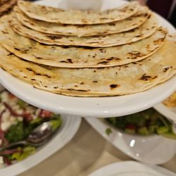 Baku Nights - Kutaba/kutabi/qutab with vegetables. Meat version is topped with sumac. Both excellent