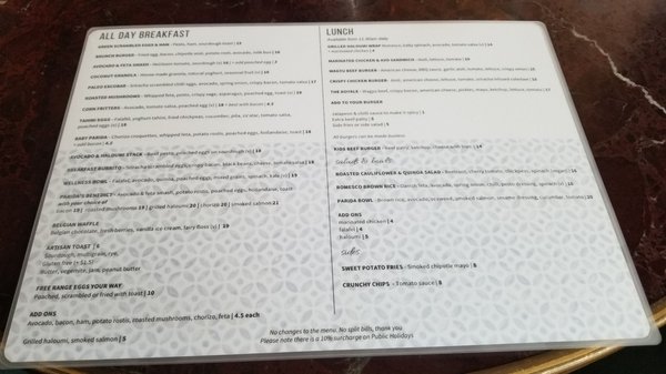 Menu photo 1 Parida Bondi Bondi Beach, NSW