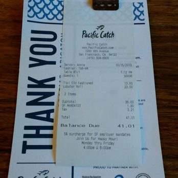 Pacific Catch - WHO CARES ON HOW MUCH I SPENT ON MY LUNCH BILL!!! I AM HERE FOR A GOOD TIME ON MY DAY OFF FROM WORK!!! - Seafood Near Me - San Francisco, California Pacific Catch - WHO CARES ON HOW MUCH I SPENT ON MY LUNCH BILL!!! I AM HERE FOR A GOOD TIME ON MY DAY OFF FROM WORK!!! - Seafood Near Me - San Francisco, California