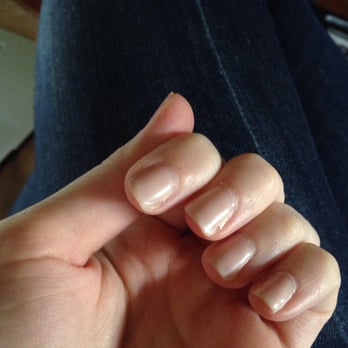 LACQUER - Less than a week old gel manicure. Chipping and coming off like crazy. - Nail Salons Near Me - Austin, Texas