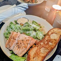 Moxies - Caesar salad.. add salmon and dressing on the side