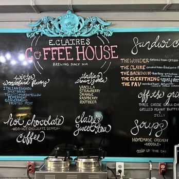 E.Claire's Coffee House - Menu - Coffee & Tea Near Me - Clinton, Tennessee E.Claire's Coffee House - Menu - Coffee & Tea Near Me - Clinton, Tennessee