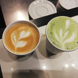Capuccino and matcha latte! Capuccino and matcha latte!