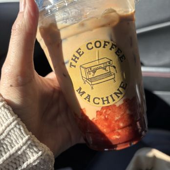 The Coffee Machine - Iced Strawberry Horchata: 16 oz - Coffee & Tea Near Me - San Diego, California