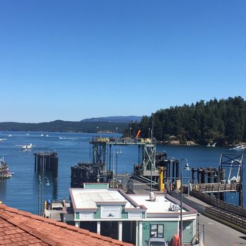 Friday's Crabhouse - View of the ferry and float planes coming in. - Seafood Near Me - Friday Harbor, Washington Friday's Crabhouse - View of the ferry and float planes coming in. - Seafood Near Me - Friday Harbor, Washington