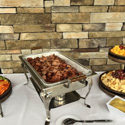 Dubelicious Grille - vegetable and cheese displays, kielbasa in rum sauce