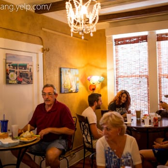 One Flight Up Cafe - A darkly lit more intimate room - Salad Near Me - Mount Dora, Florida