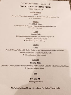 Menu photo 6 The Brewster Fish House Brewster, MA Menu photo 6 The Brewster Fish House Brewster, MA