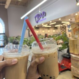 Classic milk tea with boba