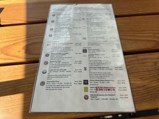 Menu photo 4 Steamworks Vancouver, BC Menu photo 4 Steamworks Vancouver, BC