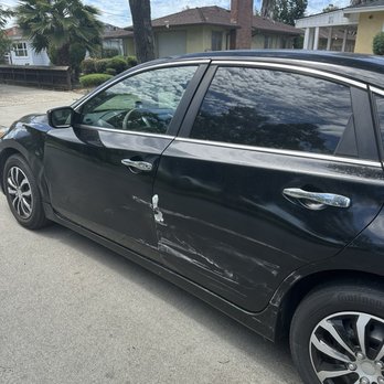 Union Auto Body - They hit my car and took the paint off too. I took it to Union Autobody to have the dent fixed (this is a photo of the dent) - Body Shops Near Me - San Jose, California