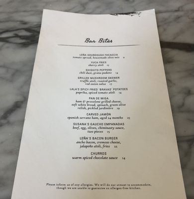 Menu photo 2 Leña Restaurante Toronto, ON Menu photo 2 Leña Restaurante Toronto, ON