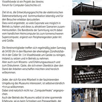 Computermuseum Visselhövede - Flyer (07/2020) - Museums Near Me - Visselhövede, NI