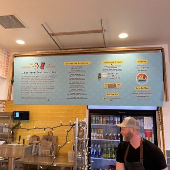 And Breakfast Burritos - The menu for breakfast, it flips to grilled cheese by night! Awesome idea - Breakfast & Brunch Near Me - Oceanside, California