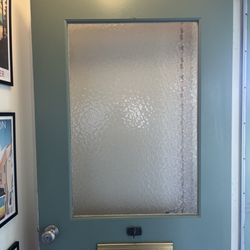 BW Glass - The door had amber colored glass from the 60's. BW Glass replaced it with the same style glass in clear.