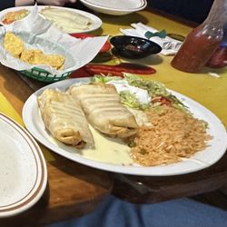 Mango's Mexican & American Grill - Seafood Chimichanga and Seafood Enchiladas