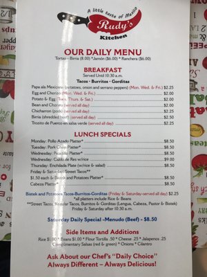 Menu photo 8 Rudy's Kitchen Frisco, TX