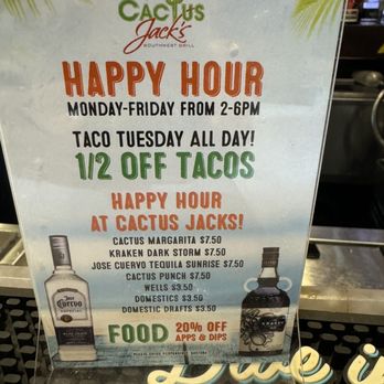 Cactus Jack's Southwest Grill - Happy Hour Menu Winter 2023 - Mexican Near Me - Virginia Beach, Virginia Cactus Jack's Southwest Grill - Happy Hour Menu Winter 2023 - Mexican Near Me - Virginia Beach, Virginia