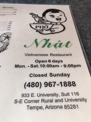 Menu photo 6 Pho Nhat Tempe, AZ