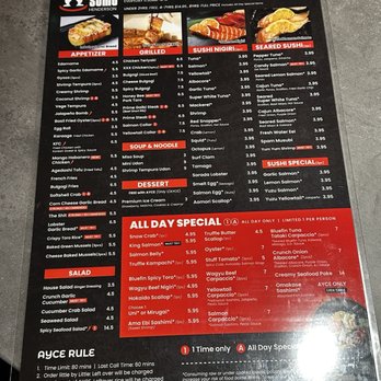 Sumo Henderson - Menu photo taken -  April 18, 2026 - Japanese Near Me - Henderson, Nevada