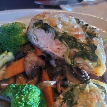 Cornelio’s Steak House - Salmon wellington with a few bites taken already lol - Steakhouses Near Me - Rancho Cucamonga, California Cornelio’s Steak House - Salmon wellington with a few bites taken already lol - Steakhouses Near Me - Rancho Cucamonga, California