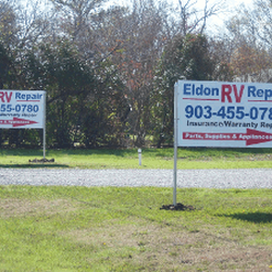 Eldon RV Repair - When you need to find quality RV Repair, look for these signs between Greenville and Quinlan (in Cash) along Highway 34S