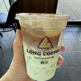 Long Coffee - Pandan Latte Iced (16 oz) - Coffee & Tea Near Me - Houston, Texas Long Coffee - Pandan Latte Iced (16 oz) - Coffee & Tea Near Me - Houston, Texas