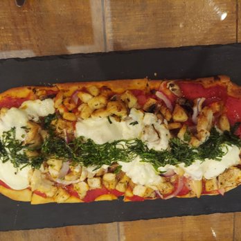 Tapas & Beers - Amazing mushroom Flatbread with chicken added - French Near Me - San Diego, California Tapas & Beers - Amazing mushroom Flatbread with chicken added - French Near Me - San Diego, California