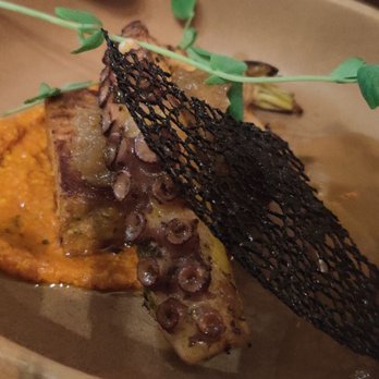 Urdaneta - Grilled octopus on meat loaf with a ink crisp - Tapas/Small Plates Near Me - Portland, Oregon Urdaneta - Grilled octopus on meat loaf with a ink crisp - Tapas/Small Plates Near Me - Portland, Oregon