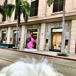 Rodeo Drive - Fendi appreciates the art; Pink rabbit origami by Thierry Guetta aka Mr Brainwash