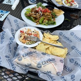 two plates of food on a table two plates of food on a table