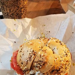 Smoked salmon everything bagel