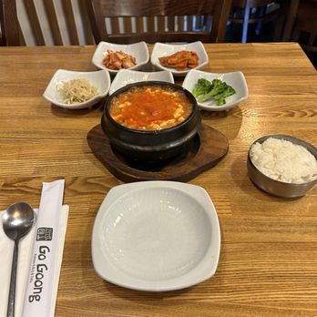 Go Goong - Mixed tofu soup, sides, and rice. - Korean Near Me - Dublin, California Go Goong - Mixed tofu soup, sides, and rice. - Korean Near Me - Dublin, California