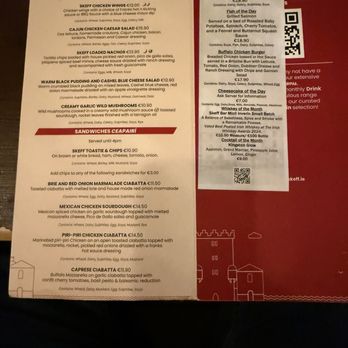 The Skeff Bar - Menu 2 - Bars Near Me - Galway, G