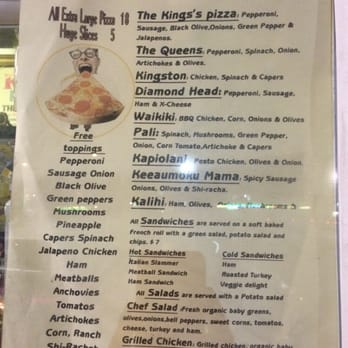 King's Pizza Cafe - Menu - Pizza Near Me - Honolulu, Hawaii