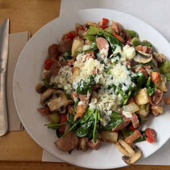 Heavenly Roadside Cafe - Loaded Veggie Potatoes (added chicken sausage) - Breakfast & Brunch Near Me - Scotts Valley, California Heavenly Roadside Cafe - Loaded Veggie Potatoes (added chicken sausage) - Breakfast & Brunch Near Me - Scotts Valley, California