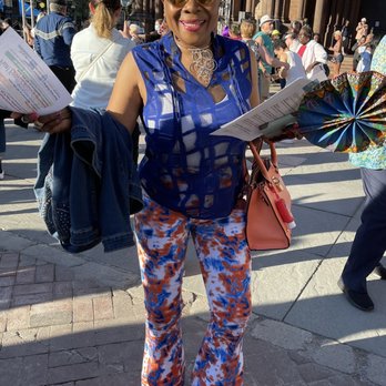 The Donna Summer Disco Party - People got all dressed 70s Style @ The Free Annual Event - The Donna Summer Disco Party @ Copley Square in Boston Summer of 2021 - Festivals Near Me - Boston, Massachusetts