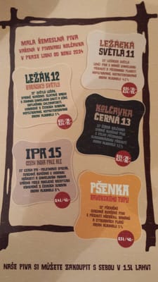 Menu photo 2 Pivovar Kolčavka Praha 9, PR