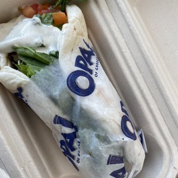 OPA! of Greece - a wrap in a styrofoam container - Fast Food Near Me - Calgary, Alberta OPA! of Greece - a wrap in a styrofoam container - Fast Food Near Me - Calgary, Alberta