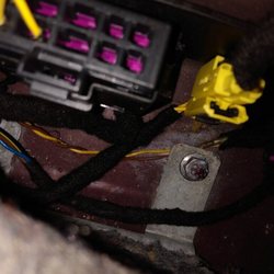 McLearen Shell - Yellow wire pinched under bracket causing airbag light to come on and possibly air bag to malfunction .