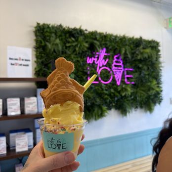 With Love, - Ordered the Dole Ice Cream with Taiyaki - Ice Cream & Frozen Yogurt Near Me - San Gabriel, California With Love, - Ordered the Dole Ice Cream with Taiyaki - Ice Cream & Frozen Yogurt Near Me - San Gabriel, California