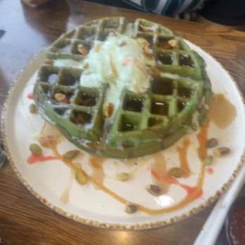 Madres Brunch - Pistachio waffle - Breakfast & Brunch Near Me - Bellflower, California Madres Brunch - Pistachio waffle - Breakfast & Brunch Near Me - Bellflower, California