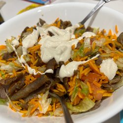 The Halal Guys - Beef gyro with white sauce