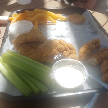 The Deck - Chicken tender appetizer (some was already gone at this point) - American Near Me - Muskegon, Michigan