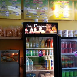 Behind the counter. Behind the counter.