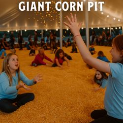 Jump, dig, and play in thousands of golden kernels! A fall favorite for kids and adults alike.