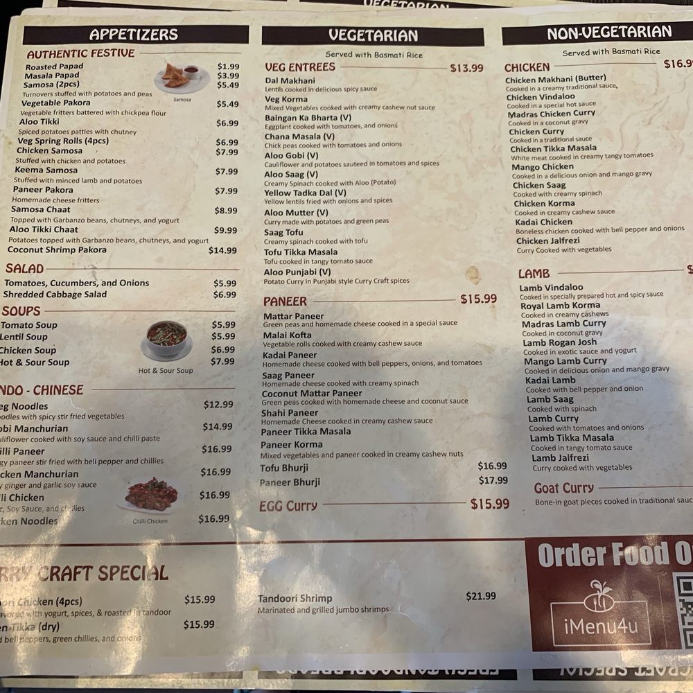 Curry Craft - Menu 6/2025 - Indian Near Me - San Marcos, California Curry Craft - Menu 6/2025 - Indian Near Me - San Marcos, California