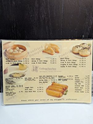 Menu photo 7 Colour See See Burnaby, BC Menu photo 7 Colour See See Burnaby, BC